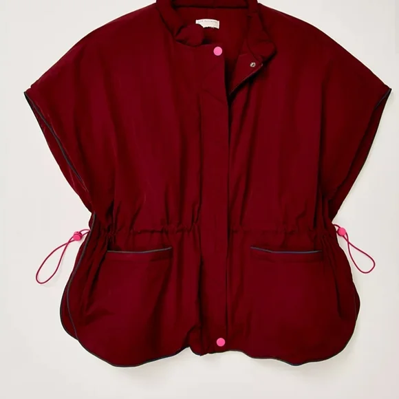 Fee People FP Movement Red Reflective Poncho Fits All NWT - Picture 2 of 10
